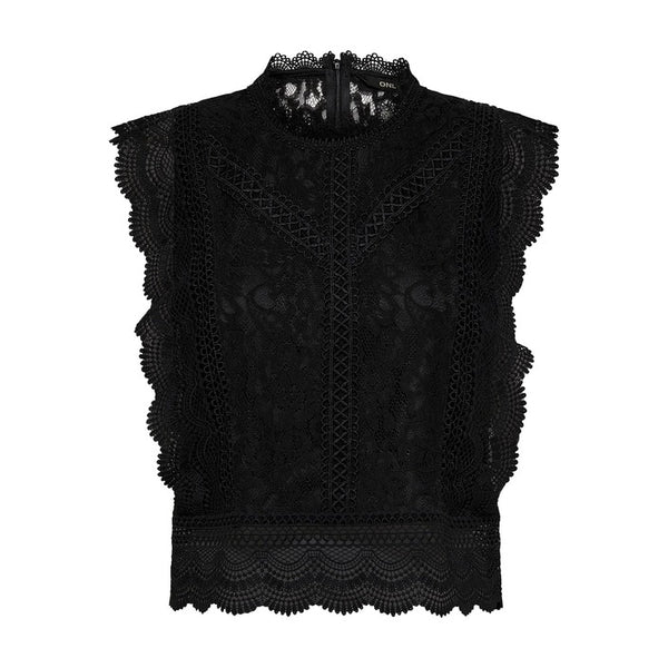 Only Women Sleeveless Cropped Lace Top