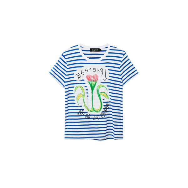 Desigual Women Graphic Striped T-Shirt